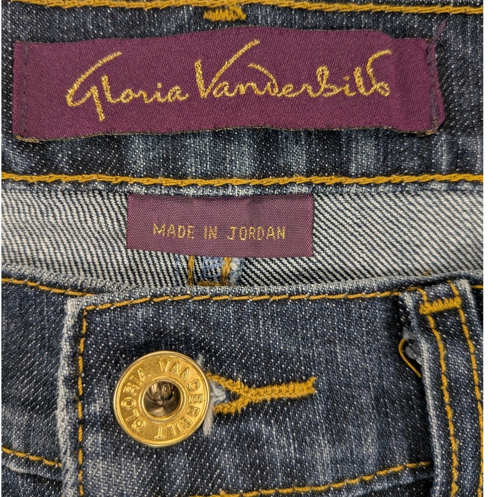 Gloria Vanderbilt Jeans Womens 12 Med Wash Bootcut Hi-Rise Embellish Denim Flare - Picture 5 of 11